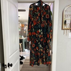Ivy City Co Floral Maxi Dress with Tie waist